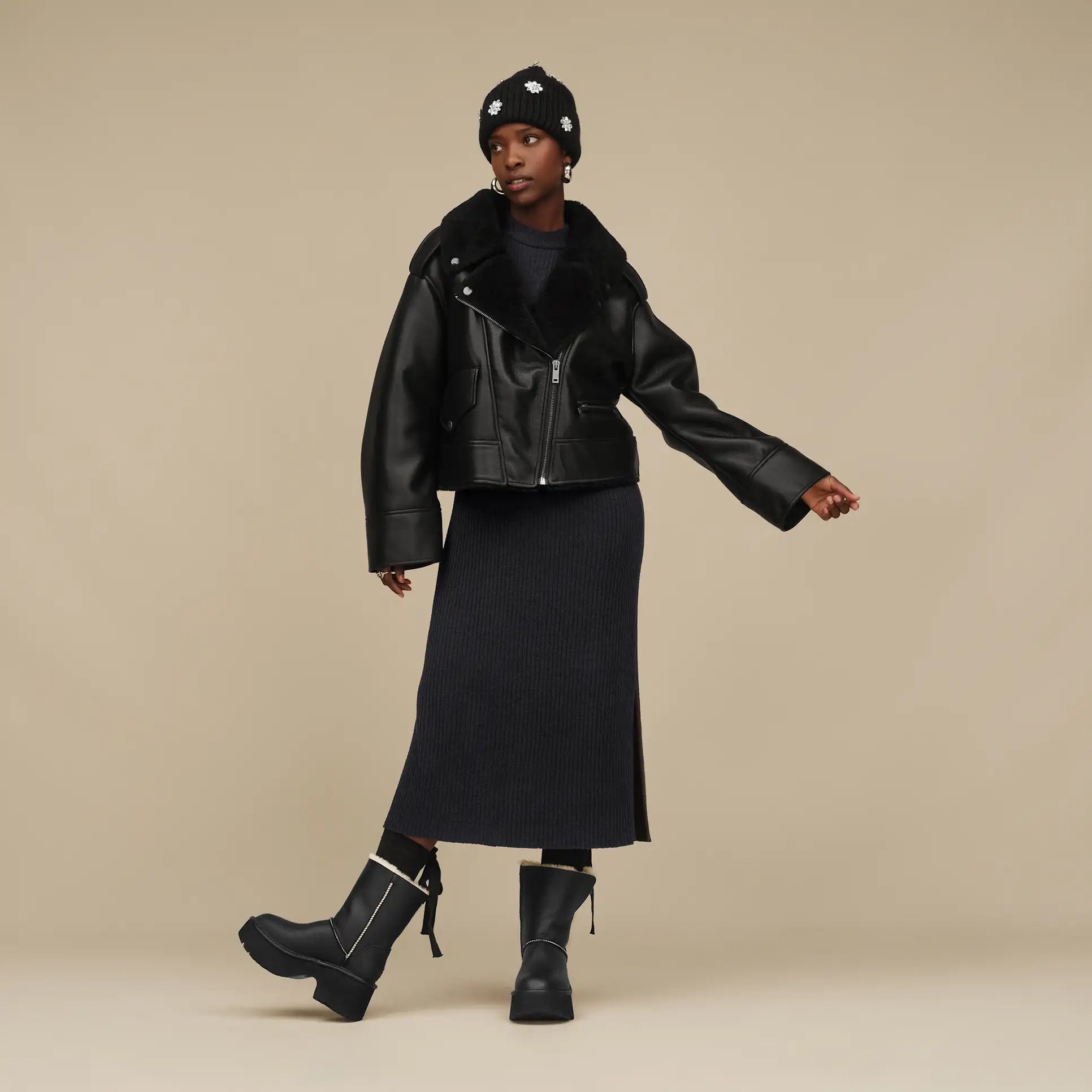 Femme Veste de moto Finnian LuxeFluff